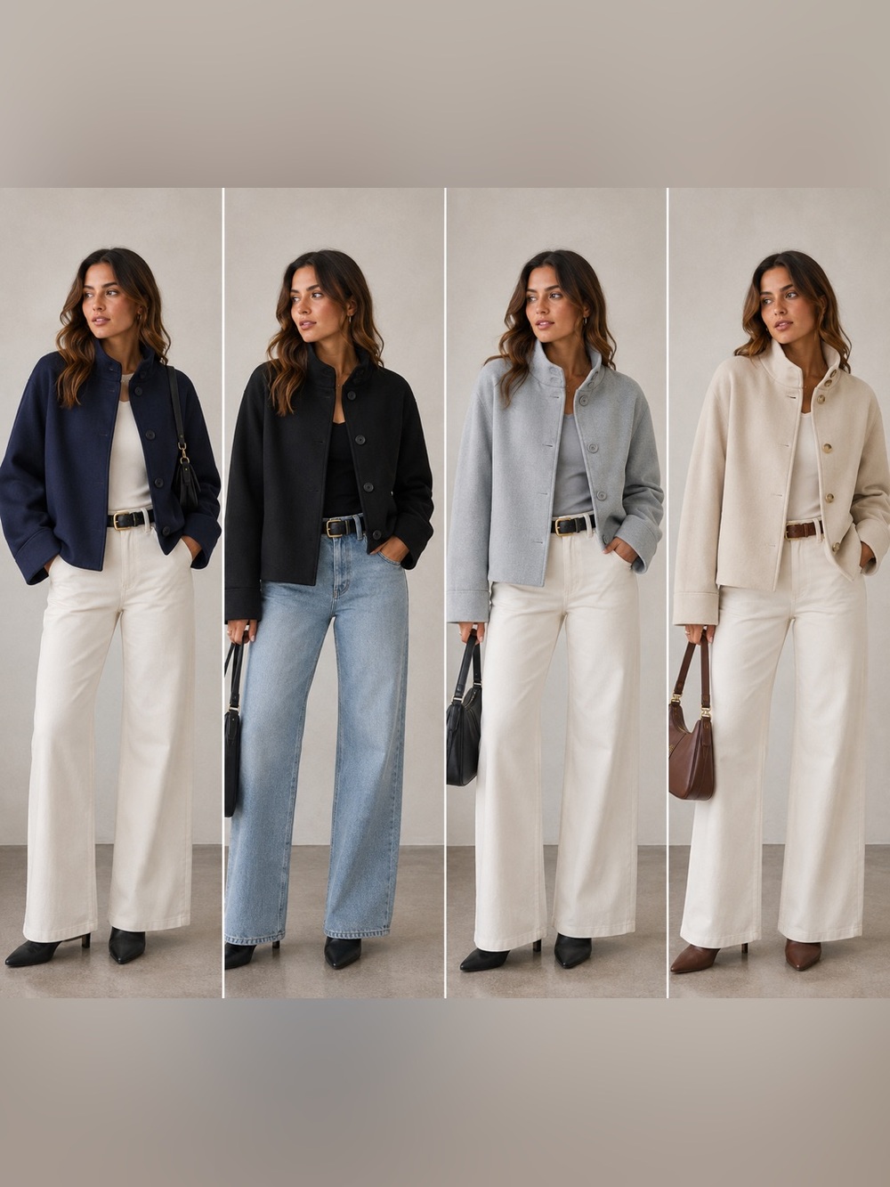 Funnel-Neck Cropped Jacket